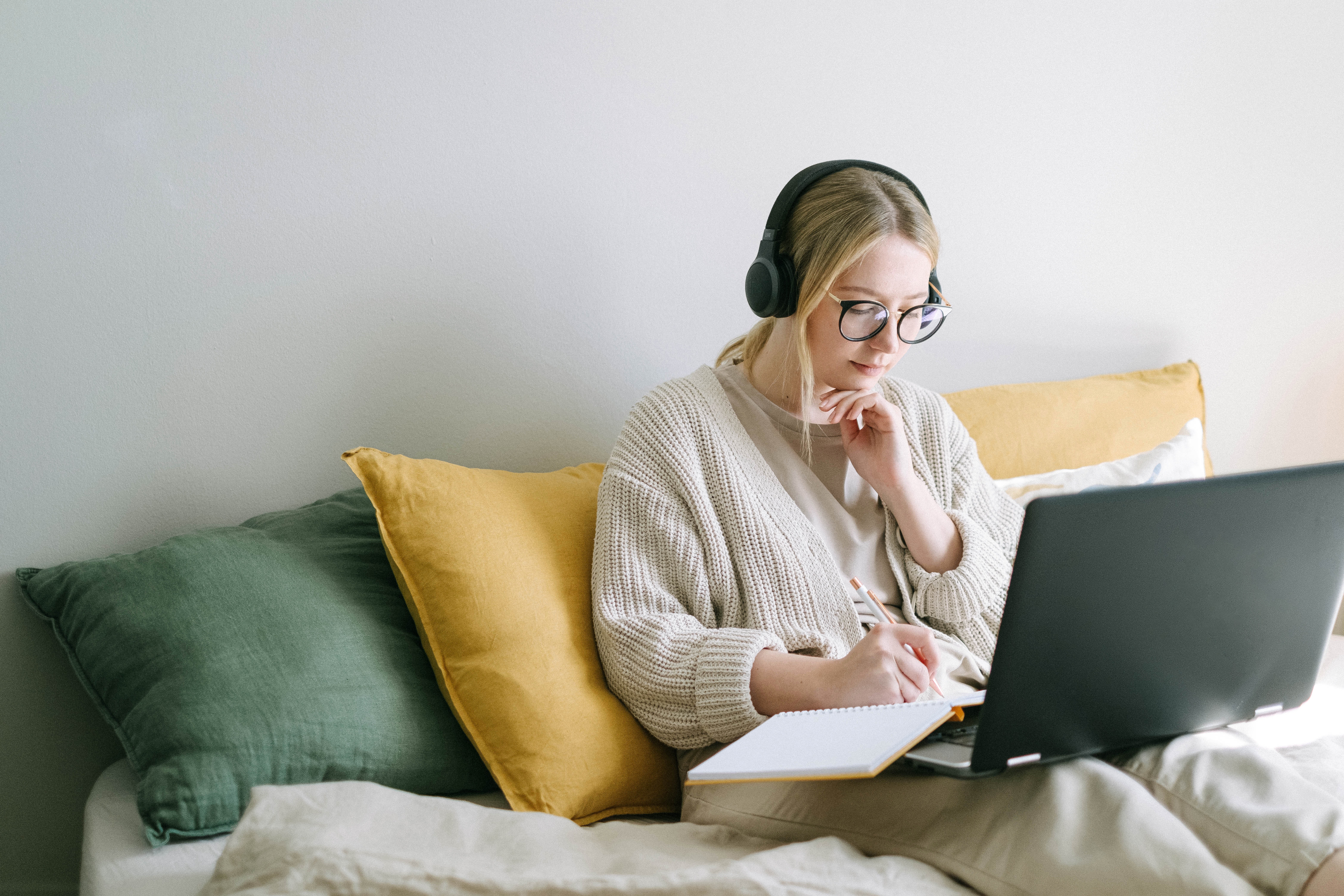 A writer taking notes